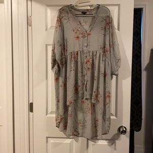 Torrid Lexie Gray Chiffon Babydoll Tunic- Size 3